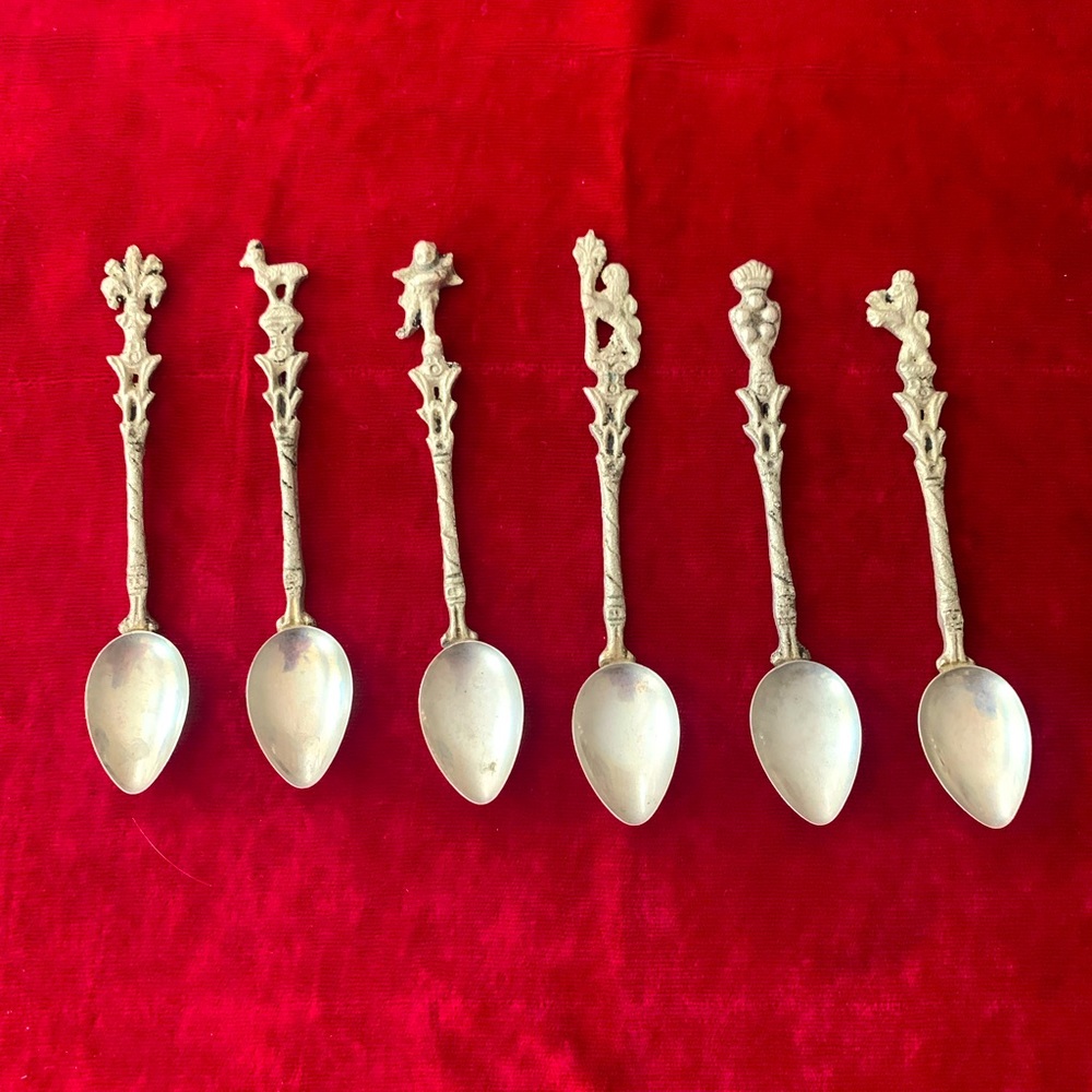 Vintage silver plated Demitasse Figural Spoons